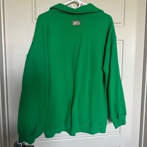 Daily Drills Oversized Collared Crew in Kelly Green